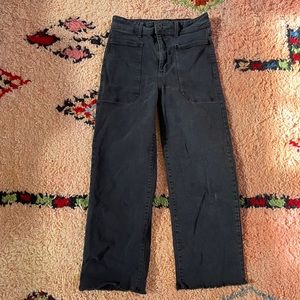 Just black denim wide leg crop